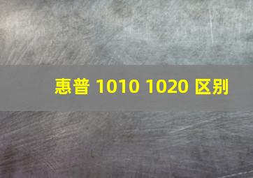 惠普 1010 1020 区别